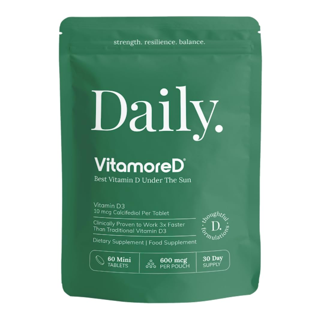 Vitamin D Calcifediol 10 mcg | Easy Swallow Tablets | Two-A-Day | 30 Day Supply | 60 Tablets