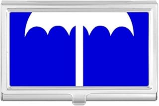 Rain Blue Square Warning Mark Business Card Holder Case Pocket Box Wallet
