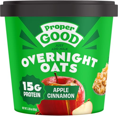 Proper Good Apple Cinnamon Overnight Oats, with 15g Protein, 5g