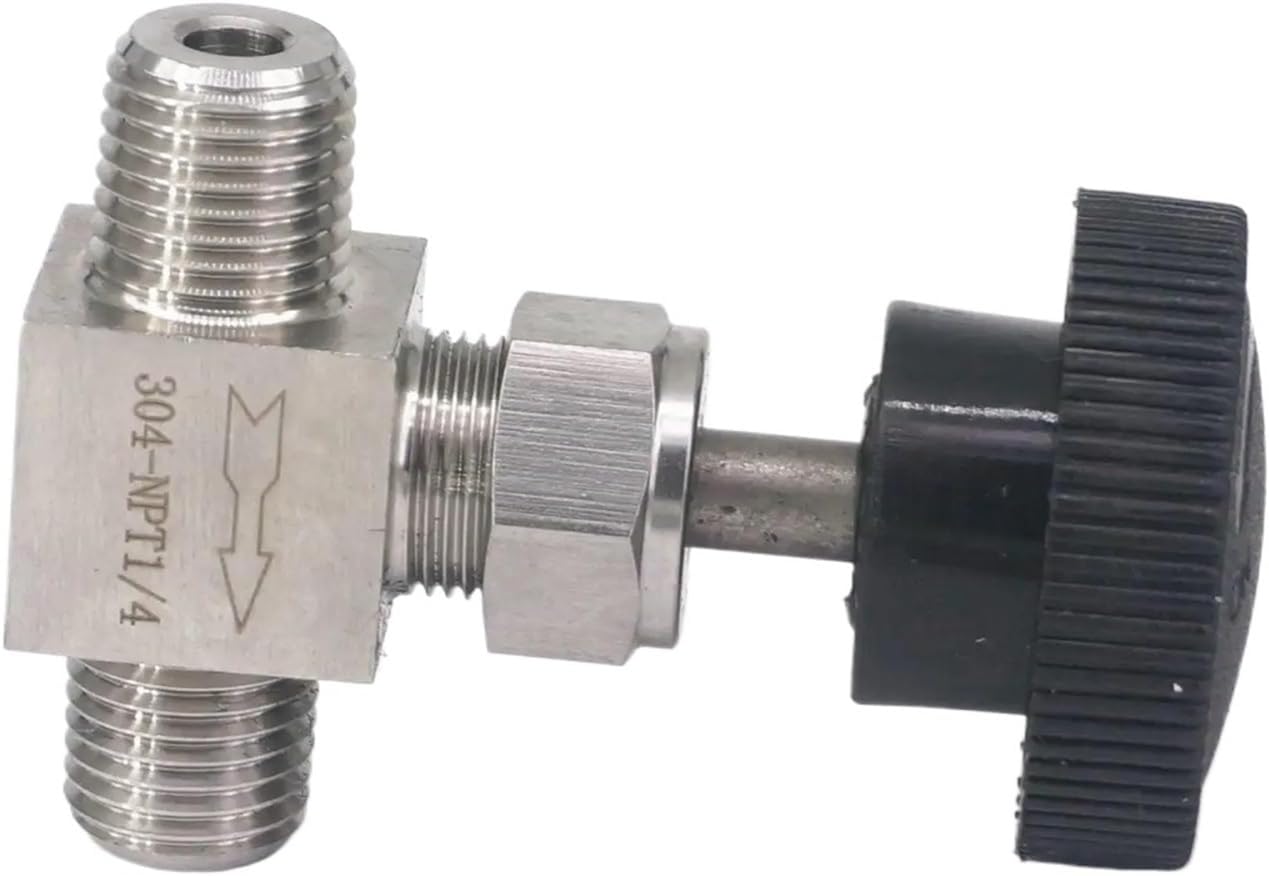 1/4" NPT Male Needle Valve 304 Stainless Steel Water Gas Oil Flow Control 64 Bar