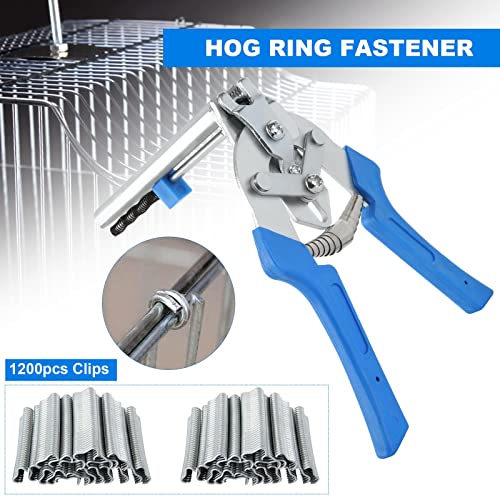 2 Pack Type M Nail Ring Pliers With 1200Pcs M Clips, Steel Hog Ring Pliers Fence M Ring Pliers For Animal Cages, Wire Fencing, Railing Repair #TOP3