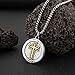 HZMAN Bible Verse Necklace for Men Women Stainless Steel Inspirational Verse Cross Round Pendant Jewelry Gift (Silver & Gold)