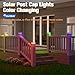 NIORSUN Solar Post Cap Lights Outdoor Waterproof, 4x4 Post Solar Lights RGB Color Changing, Fence Posts Solars Light for Deck Patio Garden Decoration, 4x4 Posts Caps Wood Vinyl, 6 Pack (Black)