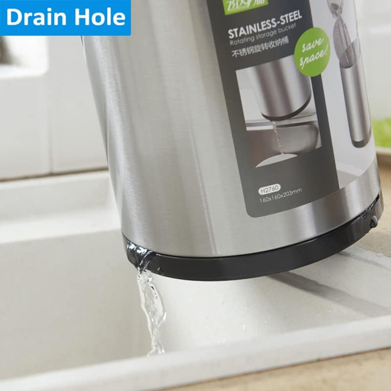 Miniatura 4 de RedCall Soporte para utensilios de cocina de acero inoxidable, soporte giratorio de 360, soporte para cuchara y espátula extragrande, base pesada,