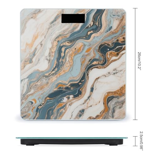 Báscula Digital de Baño con Patrones Abstractos de Mármol miniatura 2