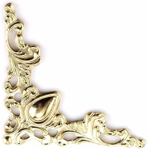 Zcccc Antique Gold 30Pcs Corner Protectors For Scrapbooking And Diy Crafts, Vintage Edge Guard Embellishments For Photo Albums, Frames,Jewelry Boxes And Home Decor