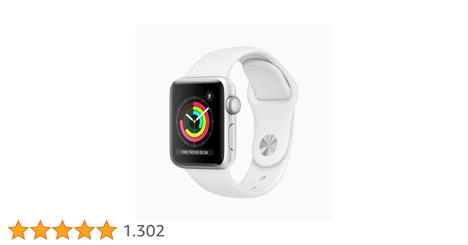 Apple Watch Series 3 (GPS), caixa em alumínio prateado de 38