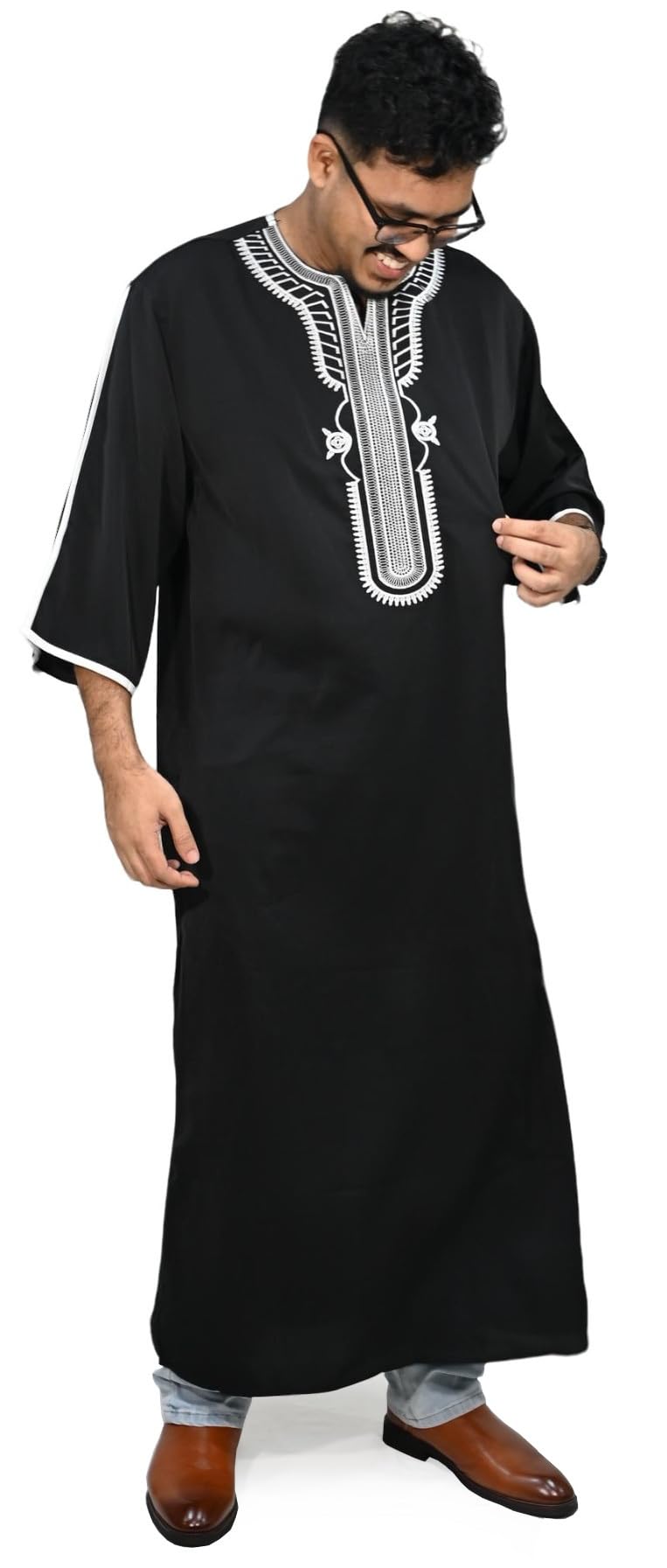 Robe Qamis Traditionnel Homme – Vêtement Musulman Caftan Djellaba Abaya
