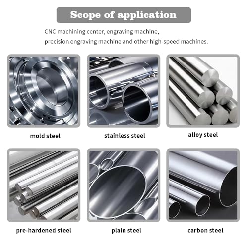 Image of Carbide Square End Mills-4 Flute HRC60 TiALSiN Coated,for Milling Alloy Steels, Hardened Steel, Metal etc.1 Pcs 2.5x50mm