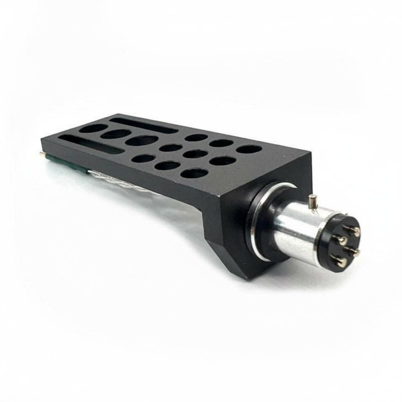 predolo Portatestina Giradischi Testina Headshell Vinile Supporto Braccio Puntina Allineamento Precisione in Alluminio Fresato con Slot Allungati E Cablaggio, Nero
