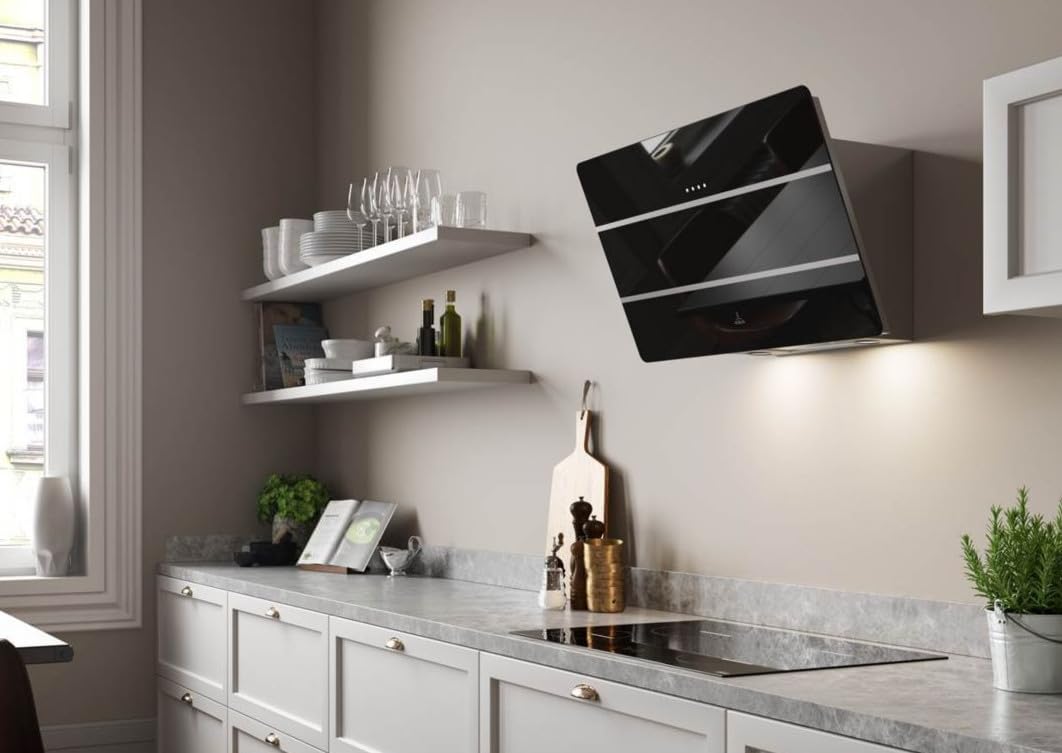Roblin cappa decorativa inclinata 80cm 580m3 / h nera 5629997