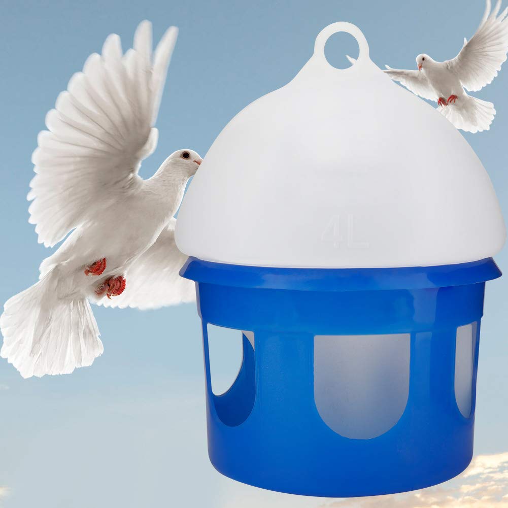 Comedero para Palomas ,Bebedero para Palomas Fácil de Limpiar ,ángulo de Inclinación de 35 60 ° ,Gran Capacidad con Tubo Redondo Giratorio de 360 ​​° para Mascotas ,Pájaros ,Palomas , (4L)