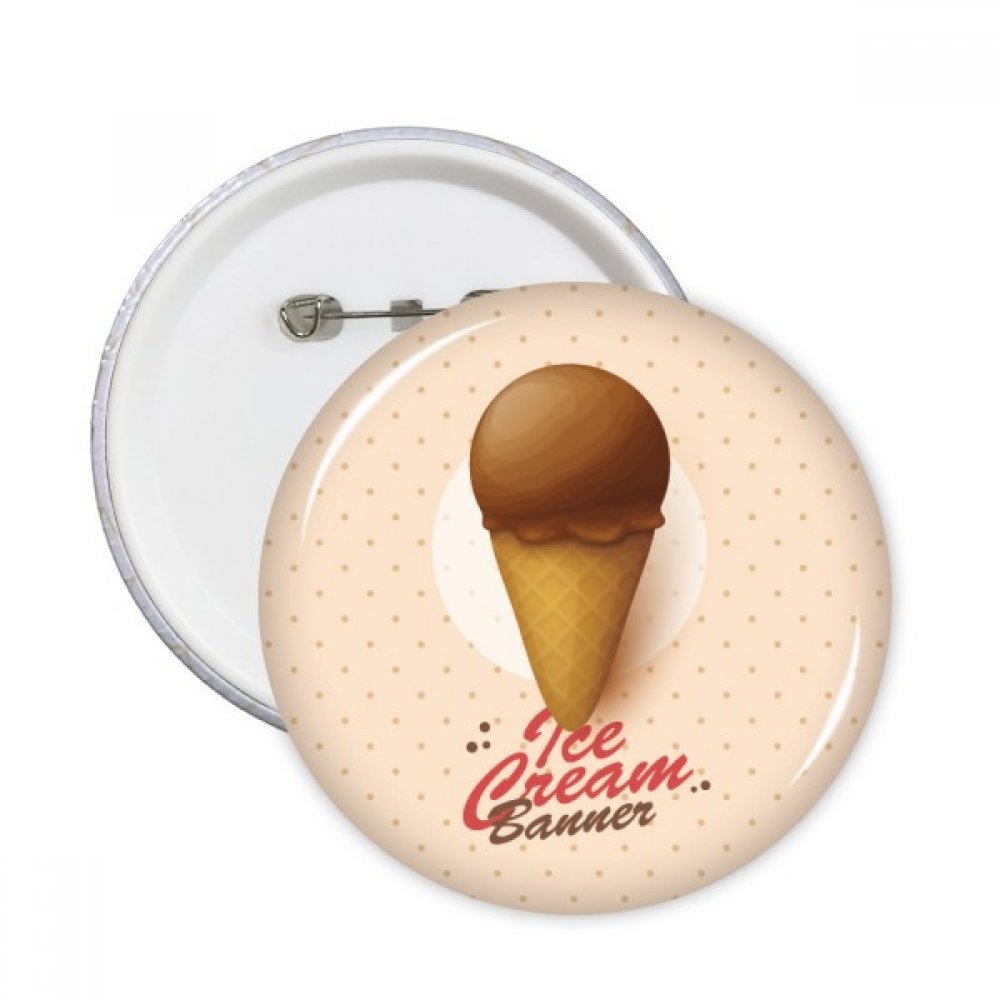 Badge marron Crème glacée au chocolat DIYthinker 5pcs XL - 3