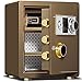 Sejfy Duży dom ognioodporny, stalowa szafka bezpieczeństwa dla hotelu/banku/firmy, artykuły biurowe, wbudowany schowek, wysokość 45 cm, 3 kolory (kolor: czarny) (brązowy)