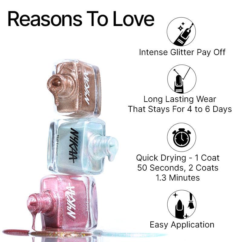 Image of Nykaa Glitter Nail Enamel - Cinderella Feels 463