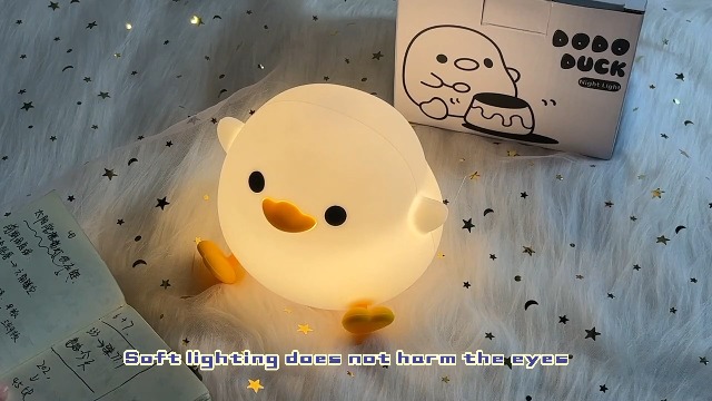 Image of S NMT Cute Duck Night Light for Children,Soft Silicone Sleep Light with USB Rechargeable,Touch Sensor Nightlights for Kids Room Gift