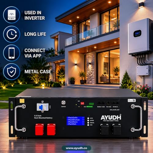 Image of AYUDH 24V 200Ah LiFePO4 Lithium Battery with Smart BMS, Bluetooth Connectivity, Metal Case Design, 3000 Cycles, 5 Years Warranty for Solar System, Inverter, Telecom, Backup Power