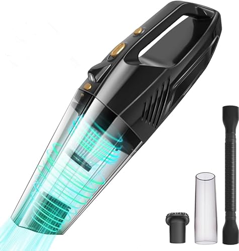 tadpole Handstaubsauger Akku, Auto Handstaubsaugers Kabellos mit LED-Licht, Mini Tragbarer Staubsauger Tierhaare für Haus, Haustier und Auto, 120W Handstaubsauger für Nass und Trocken (Grau01)