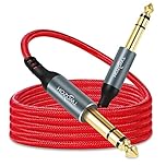 Twozoh Jack 6.35mm to 6.35mm Balanced TRS Stereo Audio Cable, Male to Male 1/4 Inch Guitar Cable 1M (Profesional/Hifi)