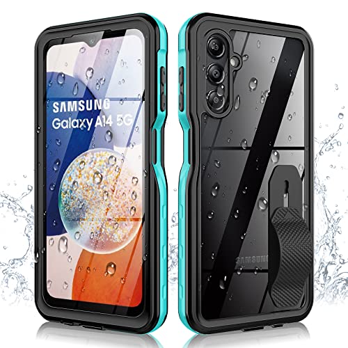 Samsung Galaxy A14 5G Phone Case, Waterproof Case With Built-In Screen Protector & Cell Phone Ring Holder, Full Body Shockproof Rugged Heavy Duty Protection Cover For Samsung A14 5G Blue #TOP16
