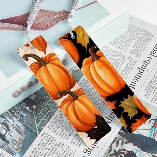 Marque-pages feuilles d'érable et citrouille pour vos lectures d'automne
