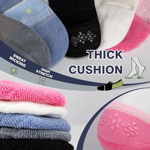 Image of BRISIRA Bamboo Viscose Coolmax Running Golf No Show Socks Women Compression Moisture Wicking Performance Low Cut Tab Athletic