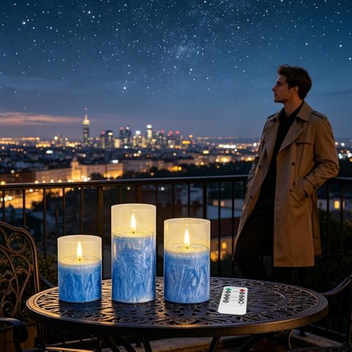 Velas de iluminacion ambiental con mando y luces LED programables para sala de estar 3