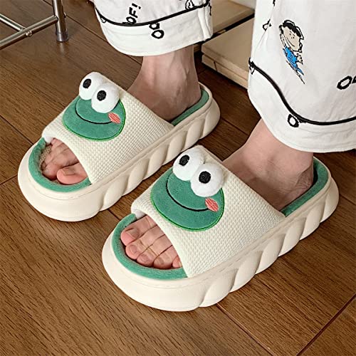 Gaolinci Cartoon Animal Shape Slippers, Womens Four Seasons Home Linen Slippers (Frog-Us 8-9) #TOP2