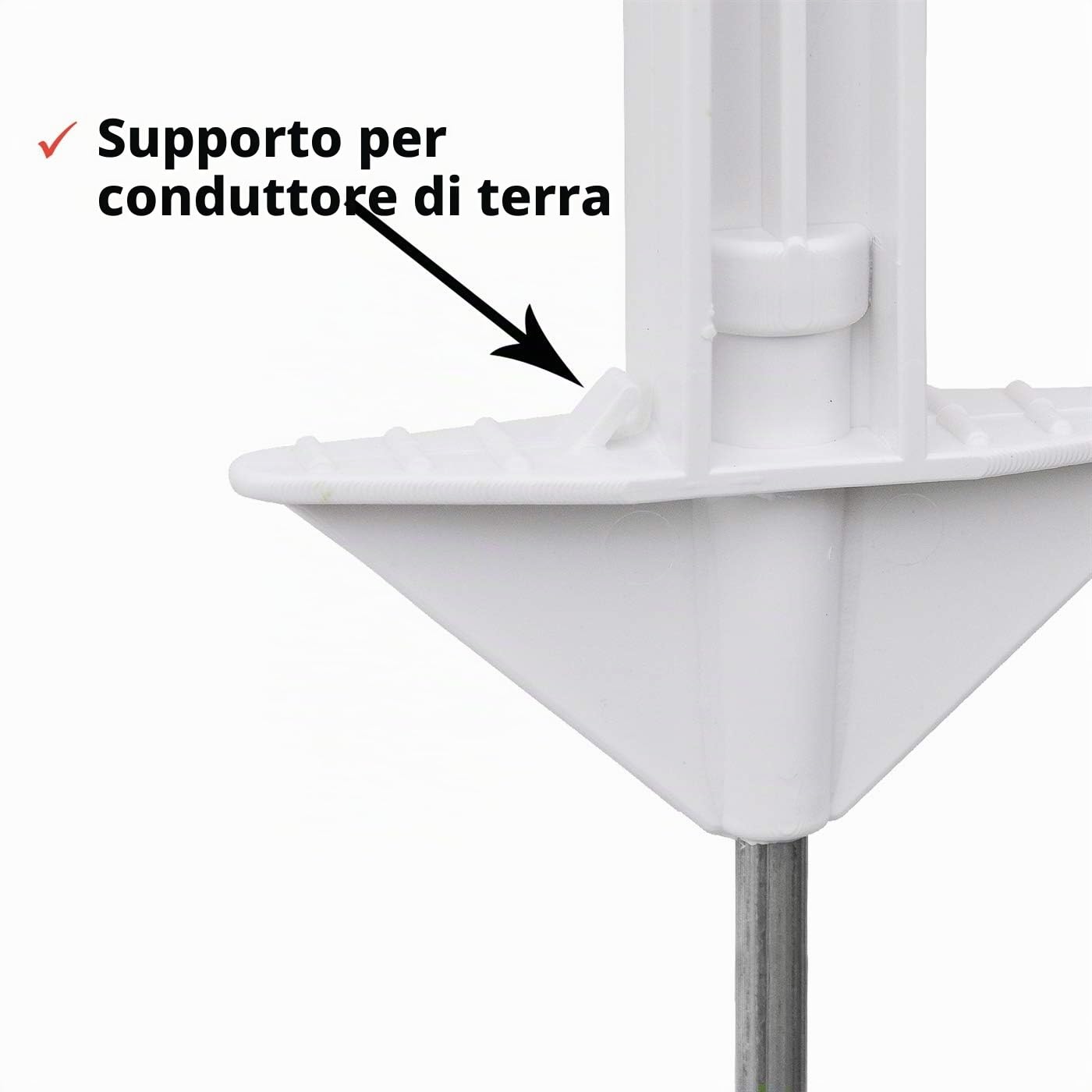 VOSS.farming 20 pz. Pali in plastica, recinzioni elettriche, Lunghezza 74 cm, Colore Bianco