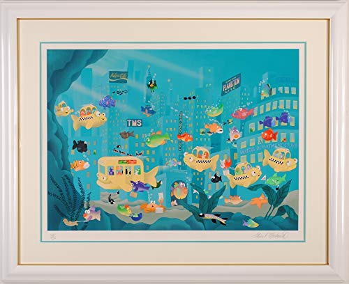 魚 絵画 可愛い絵 ジークレー 版画 スチュワート マスコウィッツ  額付き