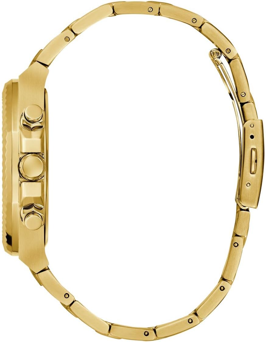Guess Men's 44mm Watch - Gold-Tone Bracelet Black Dial Gold-Tone Case