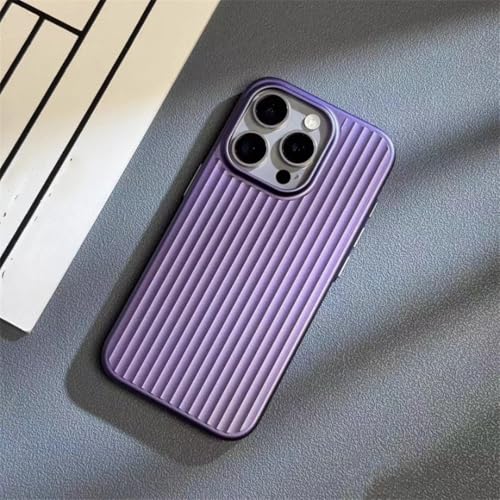 Coque iPhone 13 Pro Max violette rigide transparente à motif ondulé