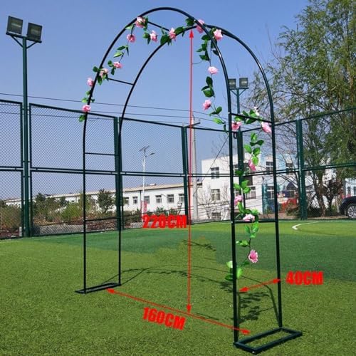 Heavy Duty Metal Garden Arch for Climbing Plants - Durable Rose Trellis Arbor, 120x350cm, Weather-Resistant Wedding Archway, Black, Perfect for Gardens & Events Decor