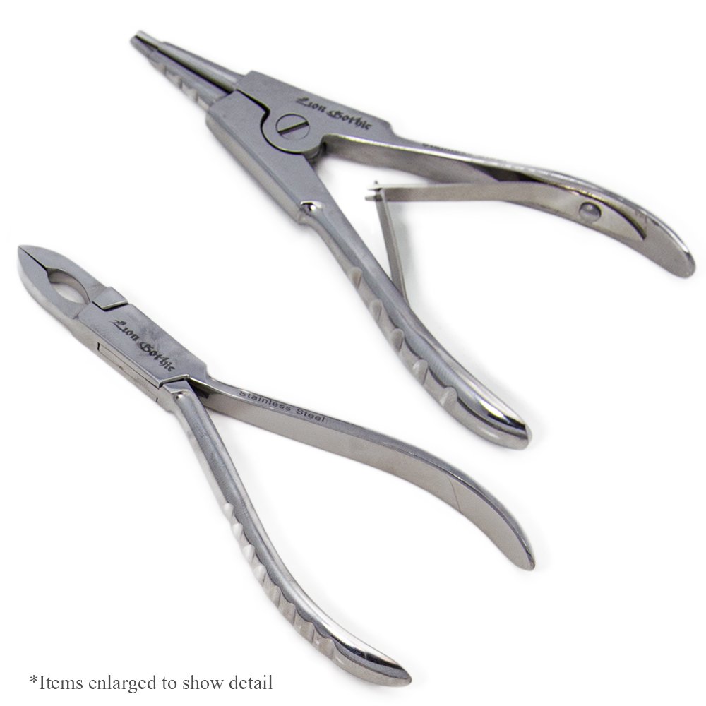Dermal Piercing and Ring Pliers Kit - 2 Dermal Forceps and 2 Ring Pliers Pouch Included
