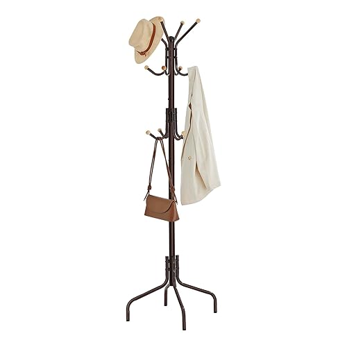 ⋆˙‧₊☽ SONGMICS Metal Coat Rack Freestanding - Brown