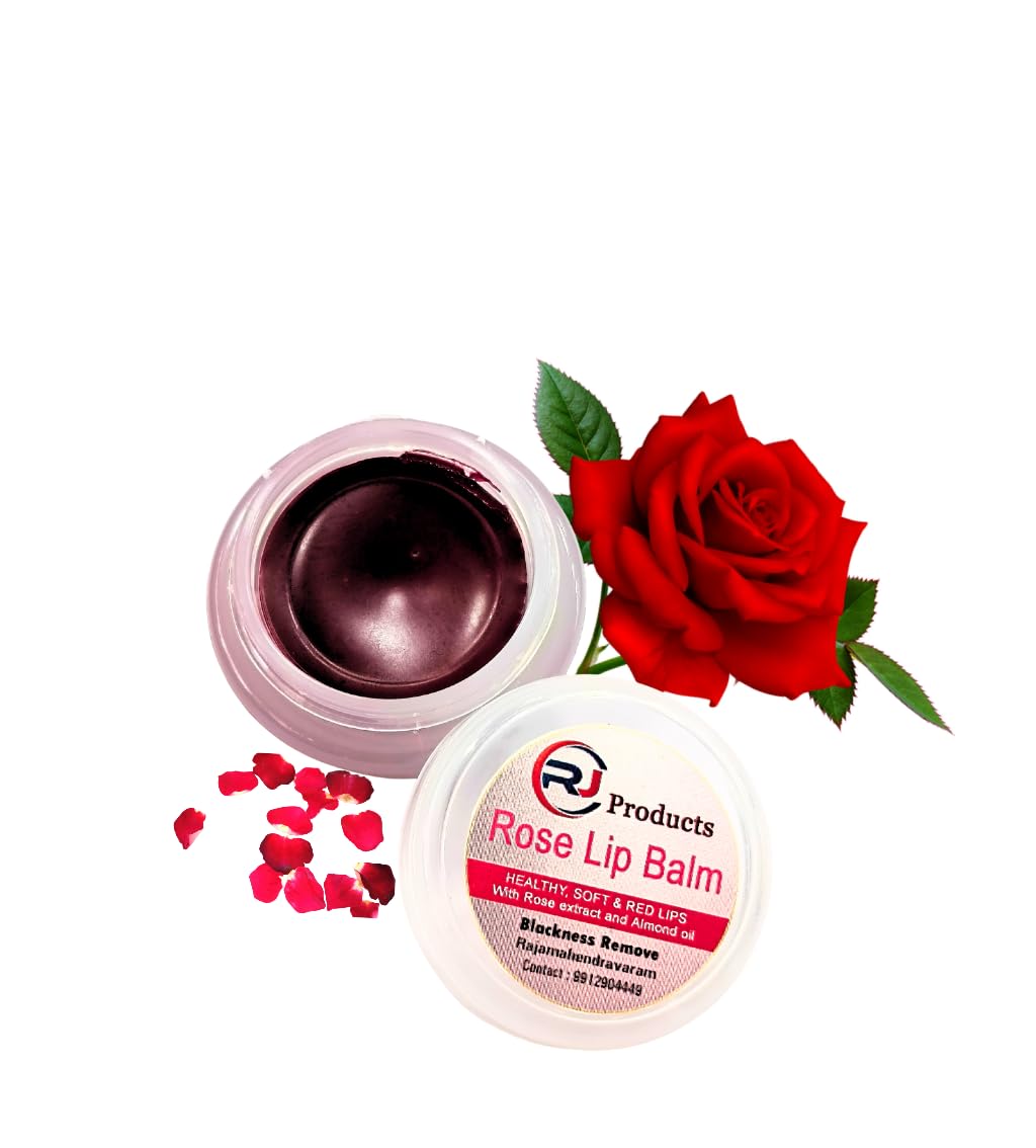 RJ Products Rose Lip Balm for Healthy, Soft & Smooth Lips | With Rose Extract & Almond Oil | Removes Blackness | Natural Lip Care | 10g-image-7