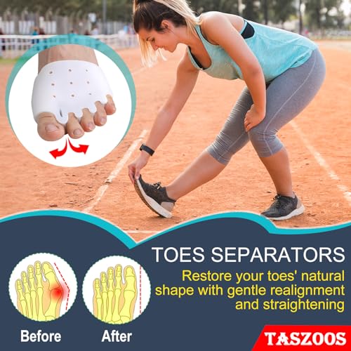 Image of Toe Spacers Metatarsal Pads - Breathable & Soft Toe Separators (White /Medium Size), Great for Mortons Neuroma, Metatarsalgia, Bunions, Hammer Toes or Rheumatoid Arthritis(2pcs, Thicken)