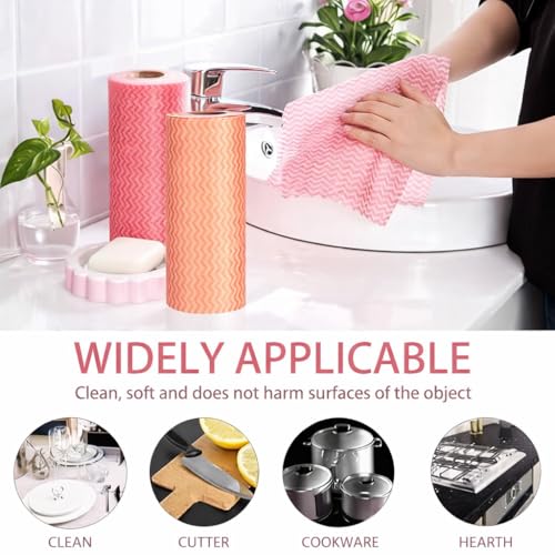 Image of Reusable Washable Kitchen Roll | Kitchen Tissue Roll Reusable | Non woven Kitchen Wipes Roll | Dish Cleaning Cloth Roll | Eco Friendly Multi Use Kitchen Roll (Multicolor, pack of 3-180 polls)