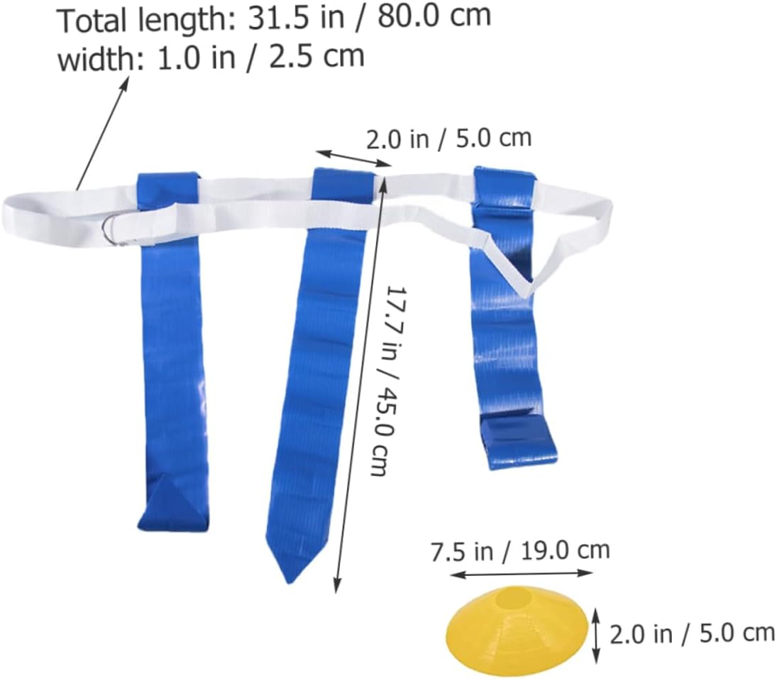 1Set Football Waist Belt Set Includes Flags Flags Markers Drawstring Bag for Youth Flag Rugby Games Outdoor Fun