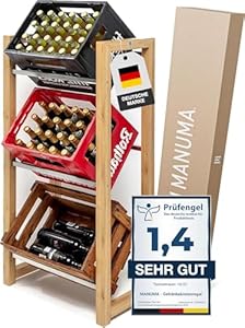 MANUMA Getränkekistenregal Holz für 3 Kisten