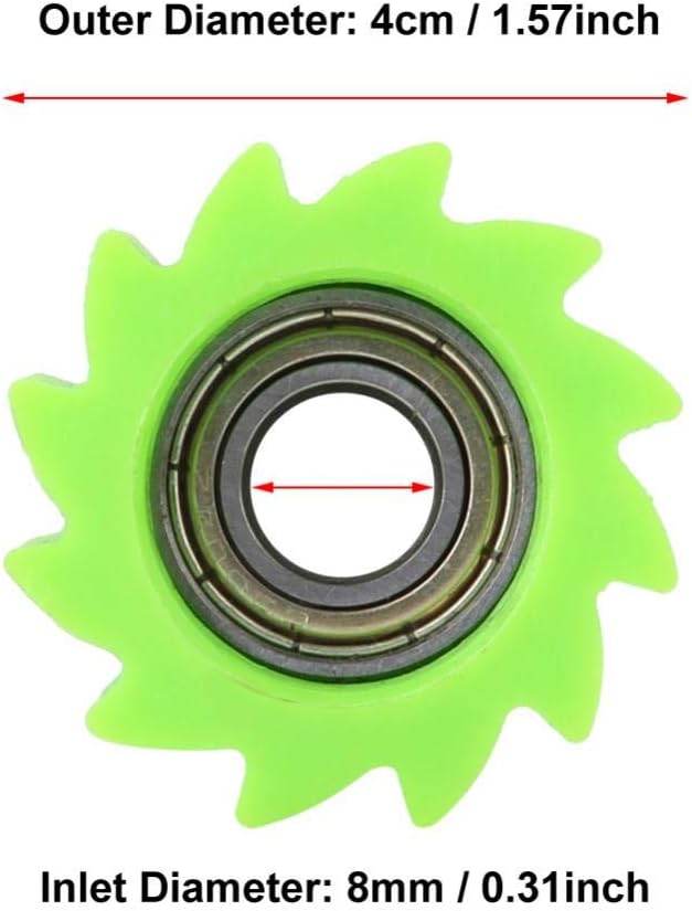 Keenso 8mm Motorcycle Chain Roller Tensioner Pulley Wheel Sprocket for KX250F KX450F Bike 2006-2016 (Green)