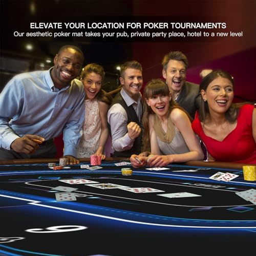 AQQA 70x35 Inch Poker Table Mat, Texas Hold'em Table Top for 8-10 Players - image 6