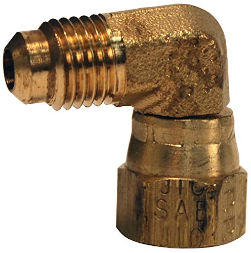 Dixon 166FSV-6-6 Brass Flare Fitting 90° Swiv Elbow 3/8" Tube, 5/8"-18 Straight