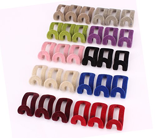 Fashionbabies Antideslizante Mini Flocado Ropa 30PCS Rack Hanger Ganchos titulares Conector Flocado en Cascada de Ganchos, 10 Colores (30 PCS) Cover