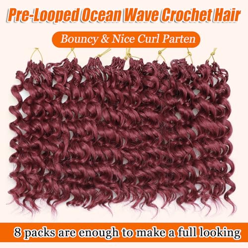Curly Crochet Hair 8 Packs Boho Ocean Wave Crochet Hair 10Inch BUG — view 5