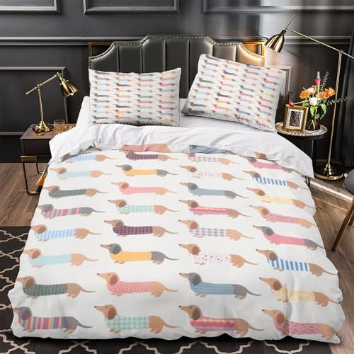 Housse de couette super king chien blanc microfibre anti-plis - 2