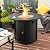 32'' Round Gas Fire Pit, 50,000 BTU Steel Outdoor Fire Tables, Fire Table with Lid, Add Warmth & Ambience to Gatherings and Parties On Patio Deck Garden Backyard, Black.