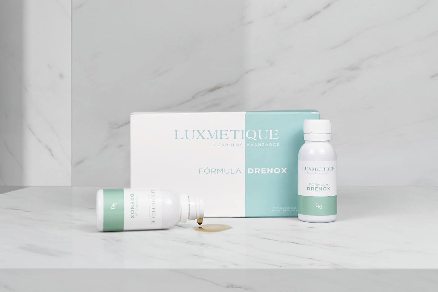 LUXMETIQUE Dreox Formula - Drenante Intensivo con Wellemon - Depura, Drena y Desinflama - Resultados Desde los Primeros Días - Retención de Líquidos - 15 Viales Bebibles