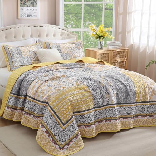 Parure de lit WONGS Bedding Patchwork housse de couette et taies d'oreiller - 3