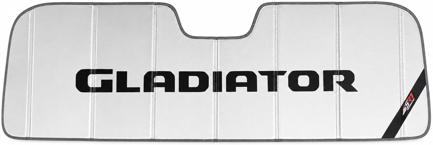 SR1 Performance USA GMC Sierra Denali Windshield Sunshade for 2019-2026 Sierra 1500, 2500HD, 3500HD Denali – Insulated Foldable Accordion Style Silver Custom Fit Sun Shade – Blocks UV Rays